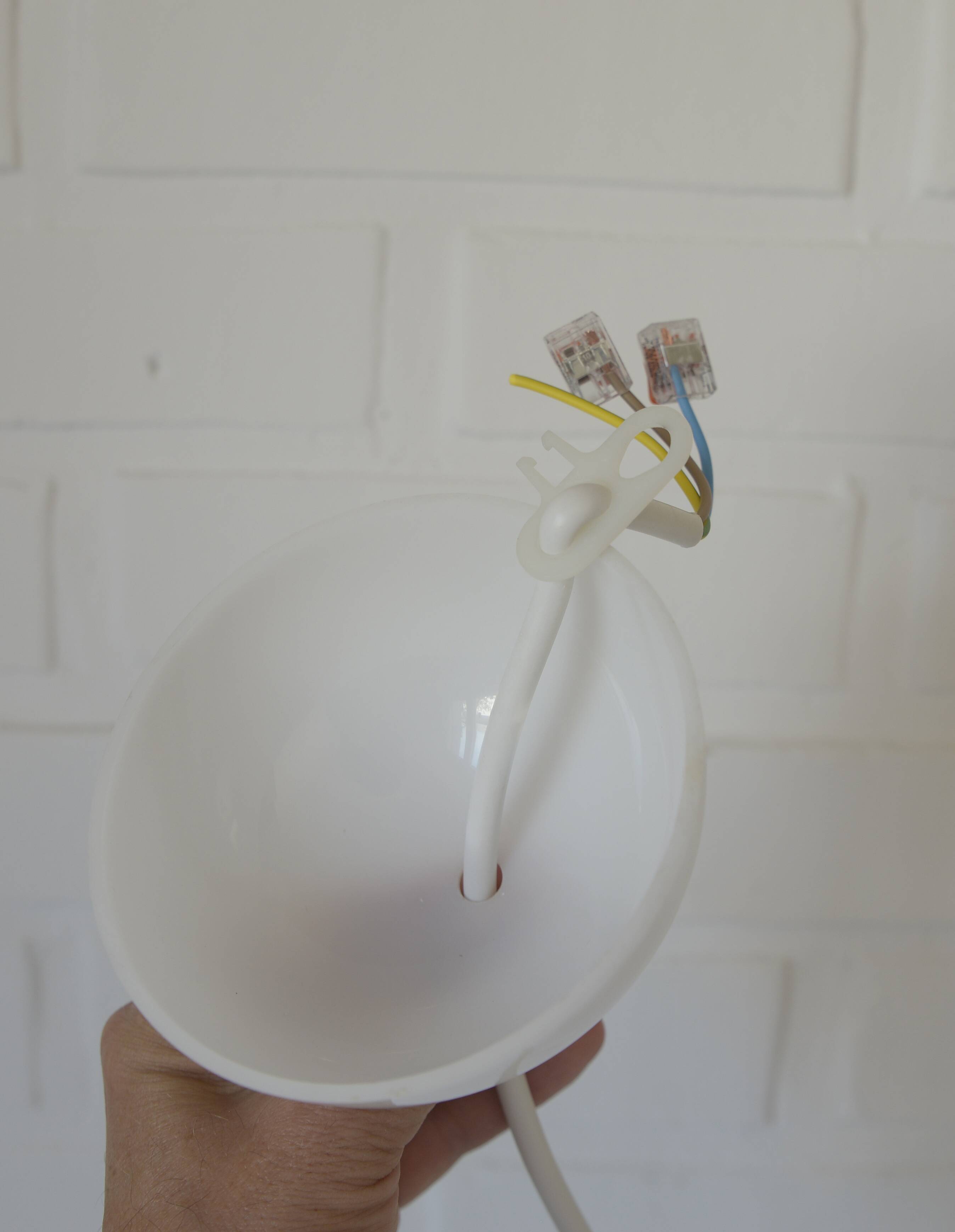Vintage Harvey Guzzini redesign large pendant light white hanging lamp