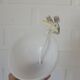 Vintage Harvey Guzzini redesign large pendant light white hanging lamp