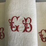 7 monogrammed damasse cotton towels