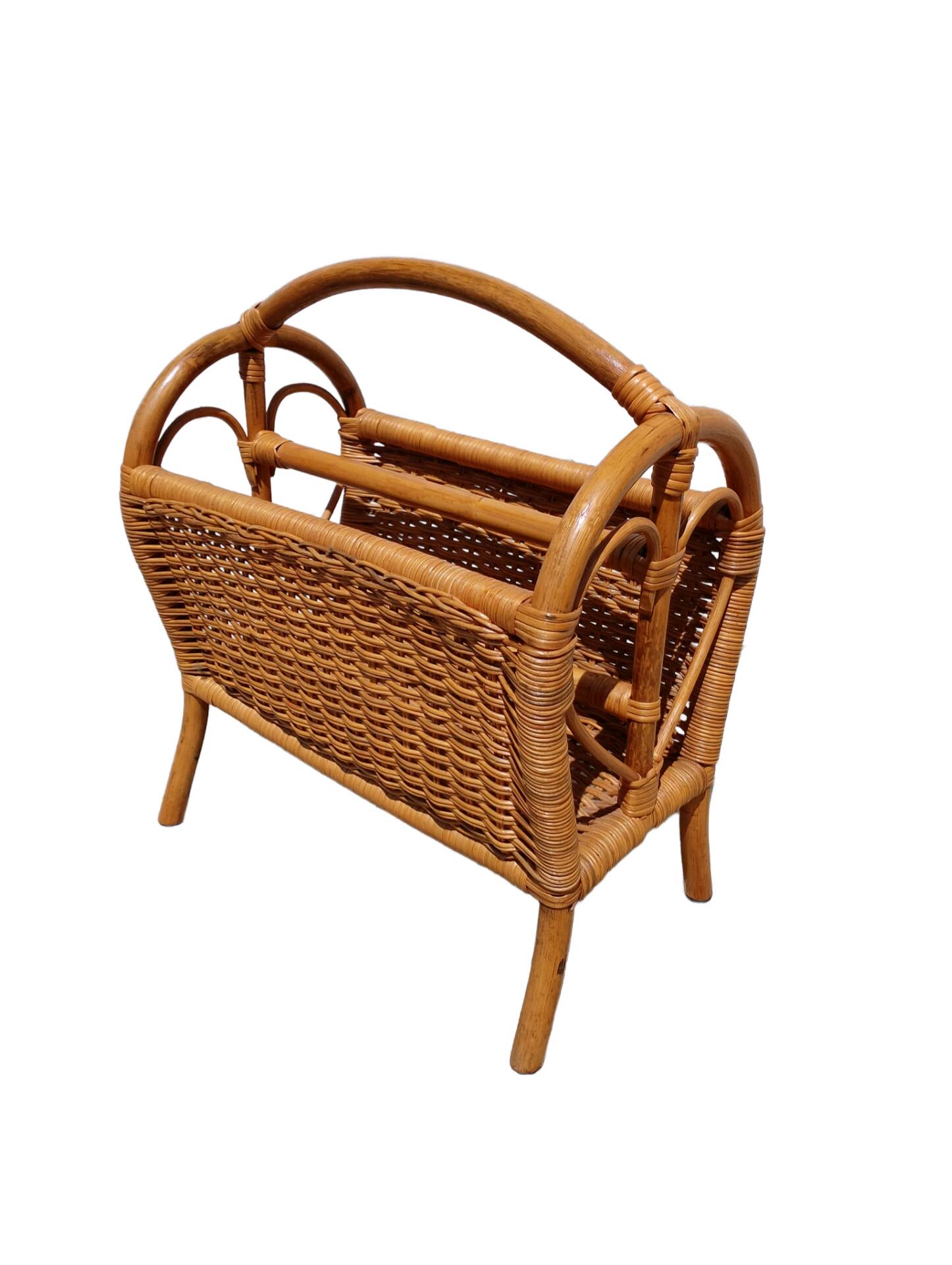 Rattan magazine rack