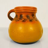 Ceramic art deco vase orange and ocher