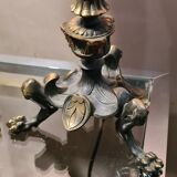 2 lampes tripode empire  napoleon 1890 tulipes gravé a l acide dans le bacara non signe 46x15