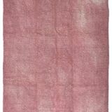 6x9 Soft Pink Handmade Wool Vintage Rug 197x287Cm SK 241959