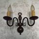 French Vintage Double Light Bronze Vintage Flemish Style Wall Light 5352