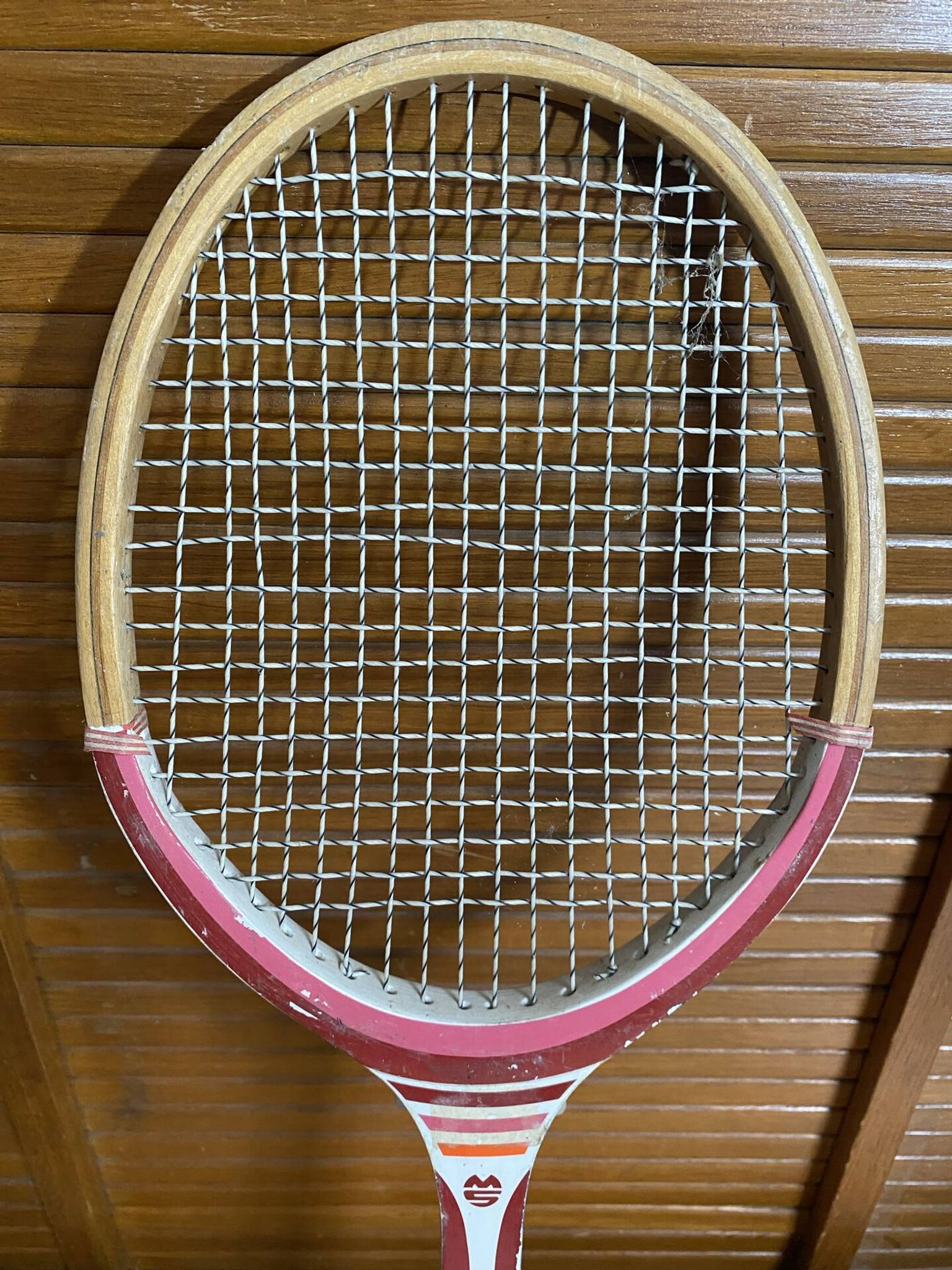 Raquette Tennis Ancienne MS Marco École 2 Bois Sport Vintage