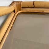 Rattan and glass tray