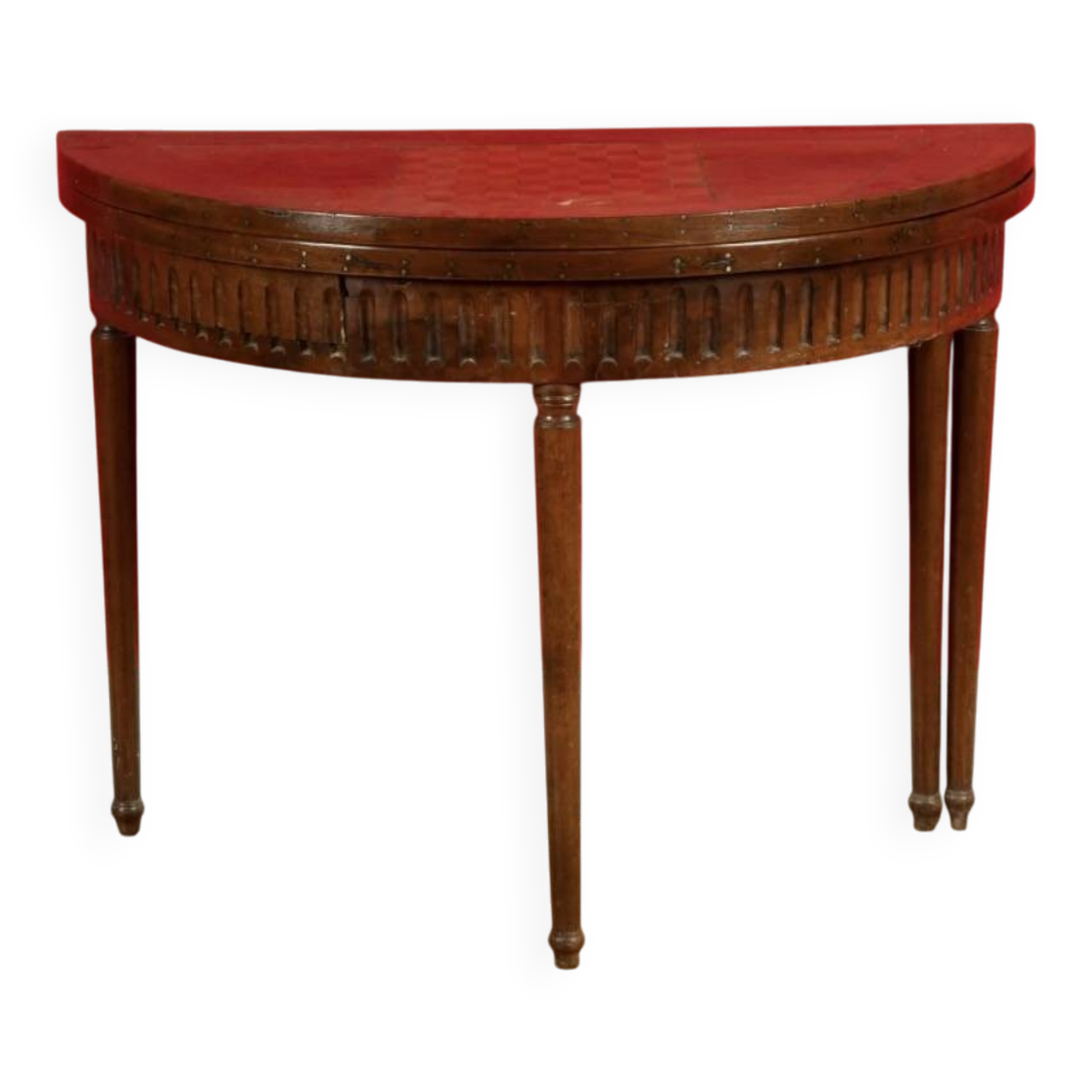 Console ou table à jeux de forme demi lune À plateau dépliant