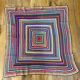 Hand crocheted wool blanket plaid