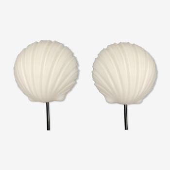 Pair of shell wall sconces from Glasshutte Limburg