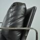 Black leather and metal armchair, 1980s