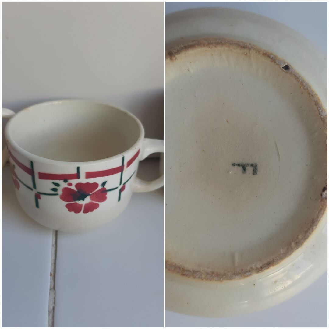 6 coffee cups Digoin Badonviller Sarreguemines