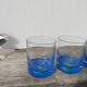 4 Luminarc green and blue water or whisky glasses