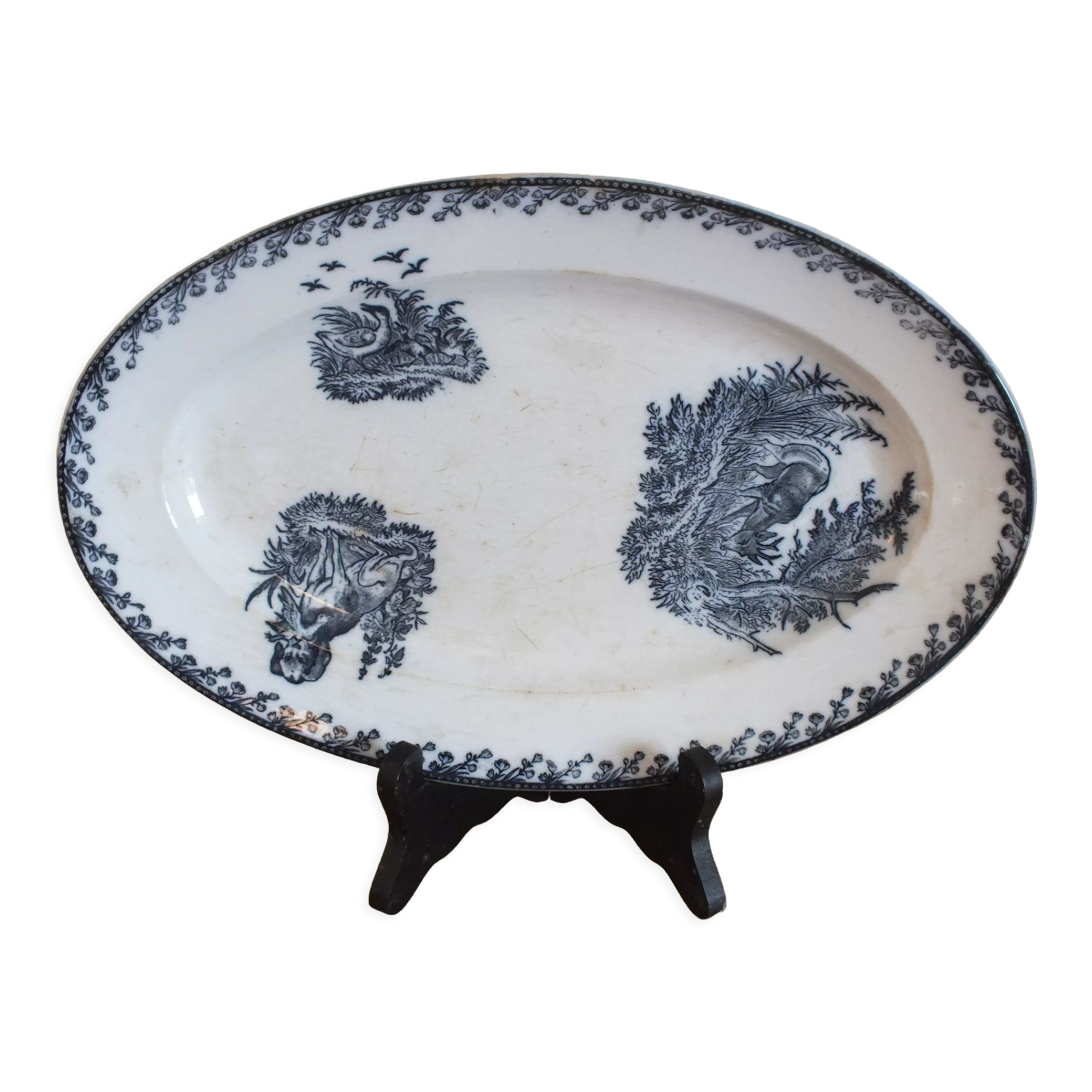 Oval dish Pexonne service Hunting