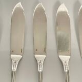 6 Marie-Antoinette Fish Knives - Christofle, Silver-Plated Metal