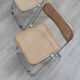 Set de 4 chaises Plia en bois et paille de Vienne par Castelli des années 1970.