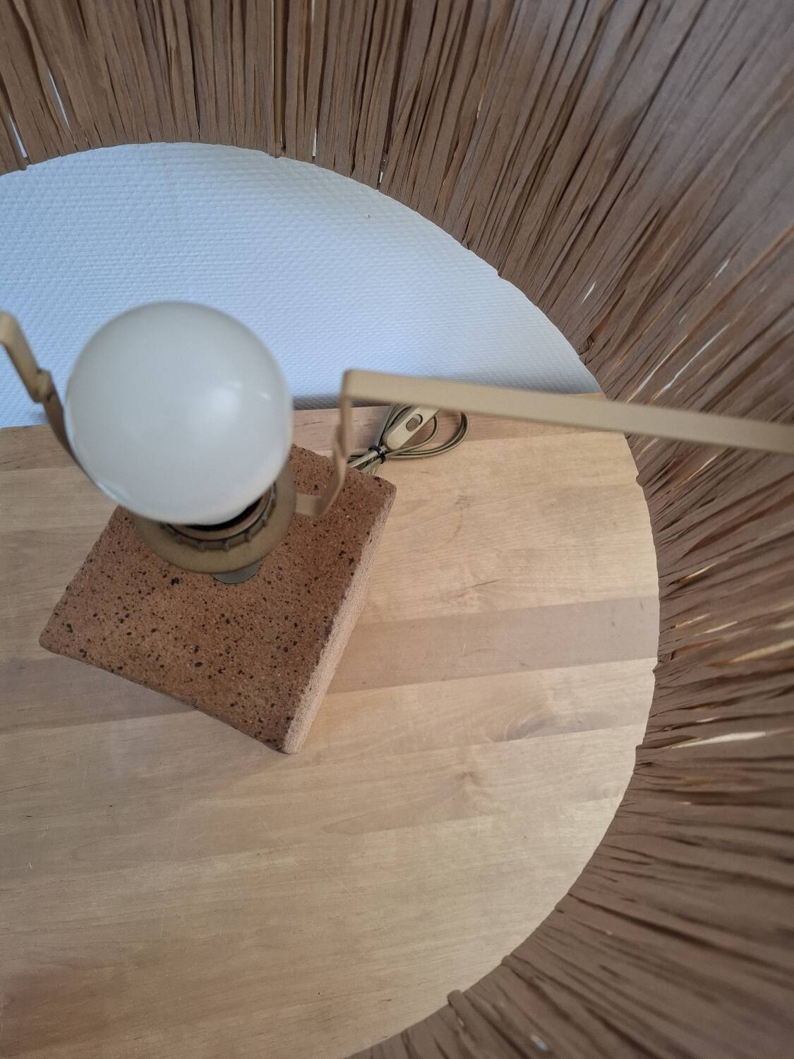 Large lamp in raw ceramic