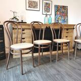 Series of 4 ZPM Radomsko bistro chairs for Thonet