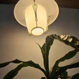 Vintage suspension sheet brass opaline glass