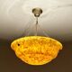 Art Deco amber glass pendant light, 1930s