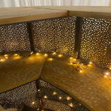 Iron and wood bar counter