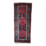 Antique Persian Handmade Hamadan Runner Rug, 3.4' x 7.7' (106cm x 237cm), 1920s