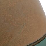 Turned wooden floor lamp