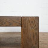 Belgium brutalist oak and stone coffee table