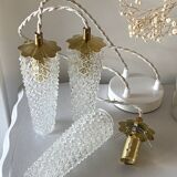 Waterfall pendant light 3 vintage tulips