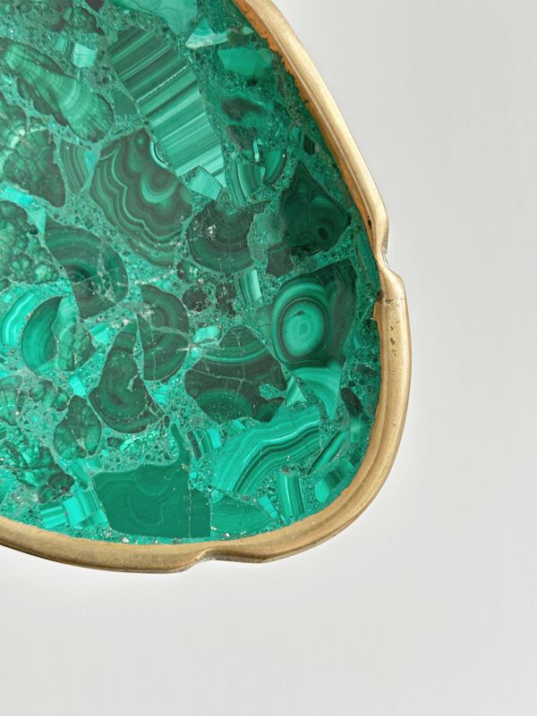 Porte savon en malachite vide poche