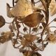 Chandelier hand-forged Hollywood Regency rose leaf decorations