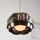 Vintage Italian Metal and Opaline Glass Pendant Lamp, 70s