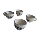 Set of 4 Small ceramic cups