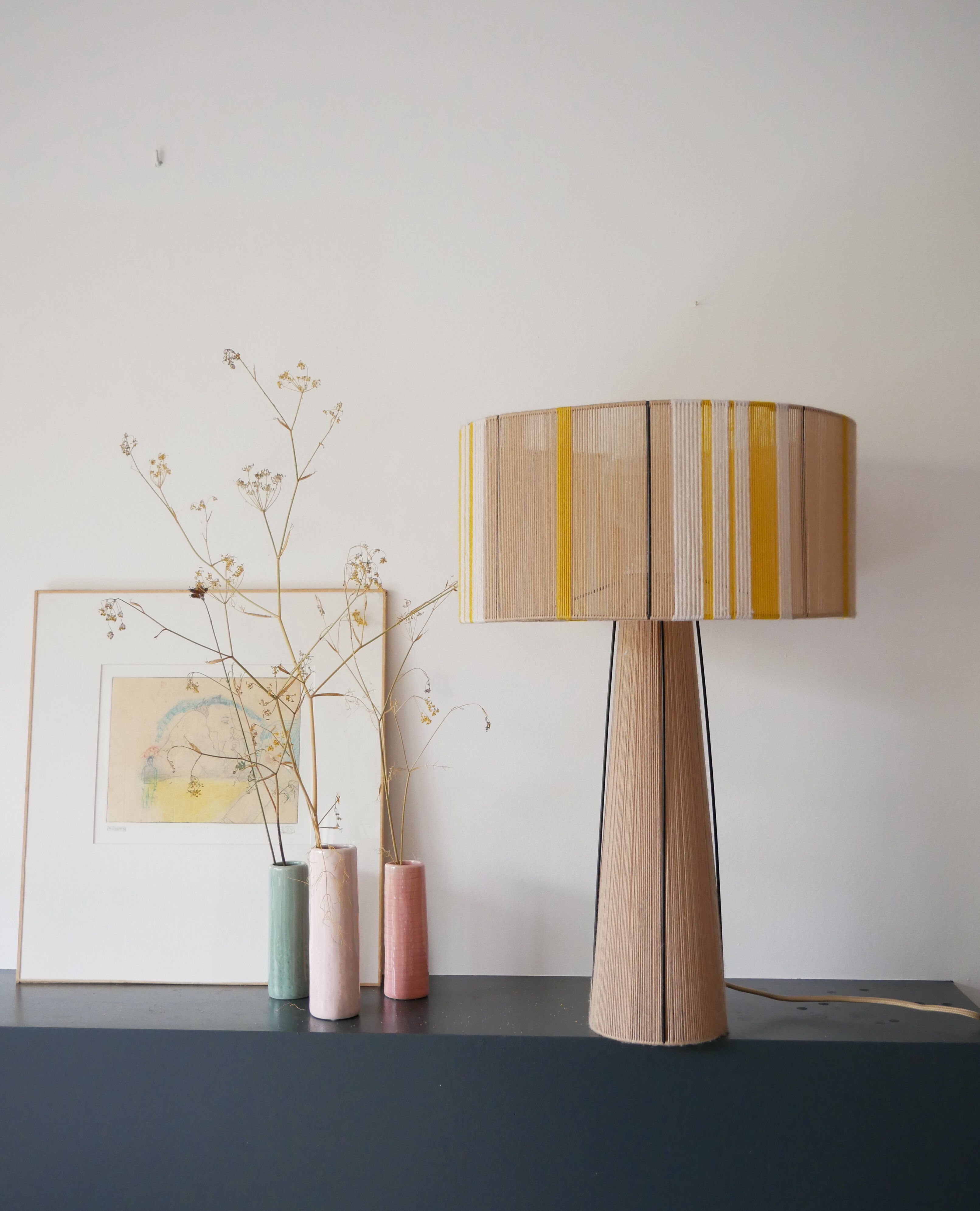 Vera model table lamp - hand-woven lamps - Unique lampshade in woven yarn - suspension t