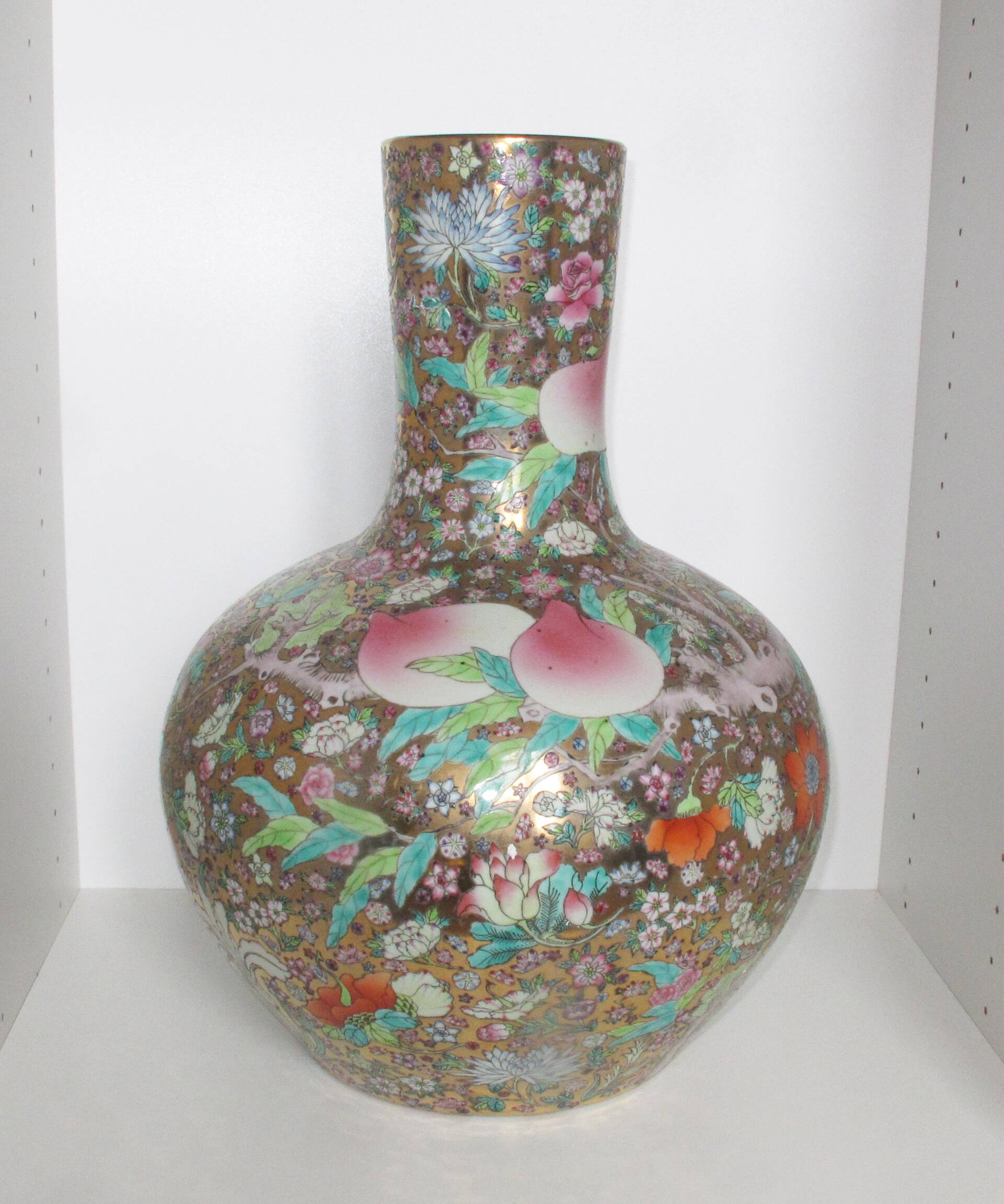 H: 51cm, very large rose family porcelain vase Chinese China