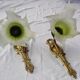Pair of gilded metal glass paste sconces from the early 20th century