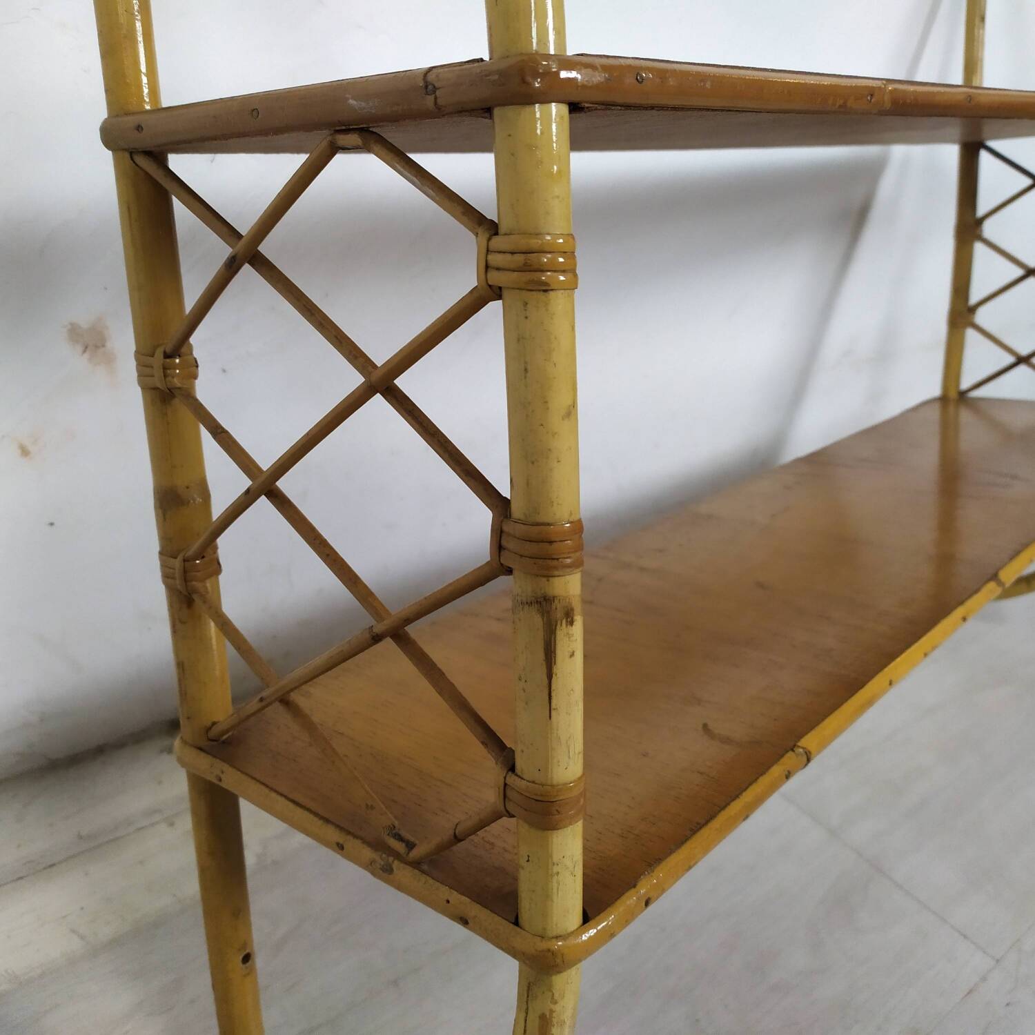 Vintage rattan shelf