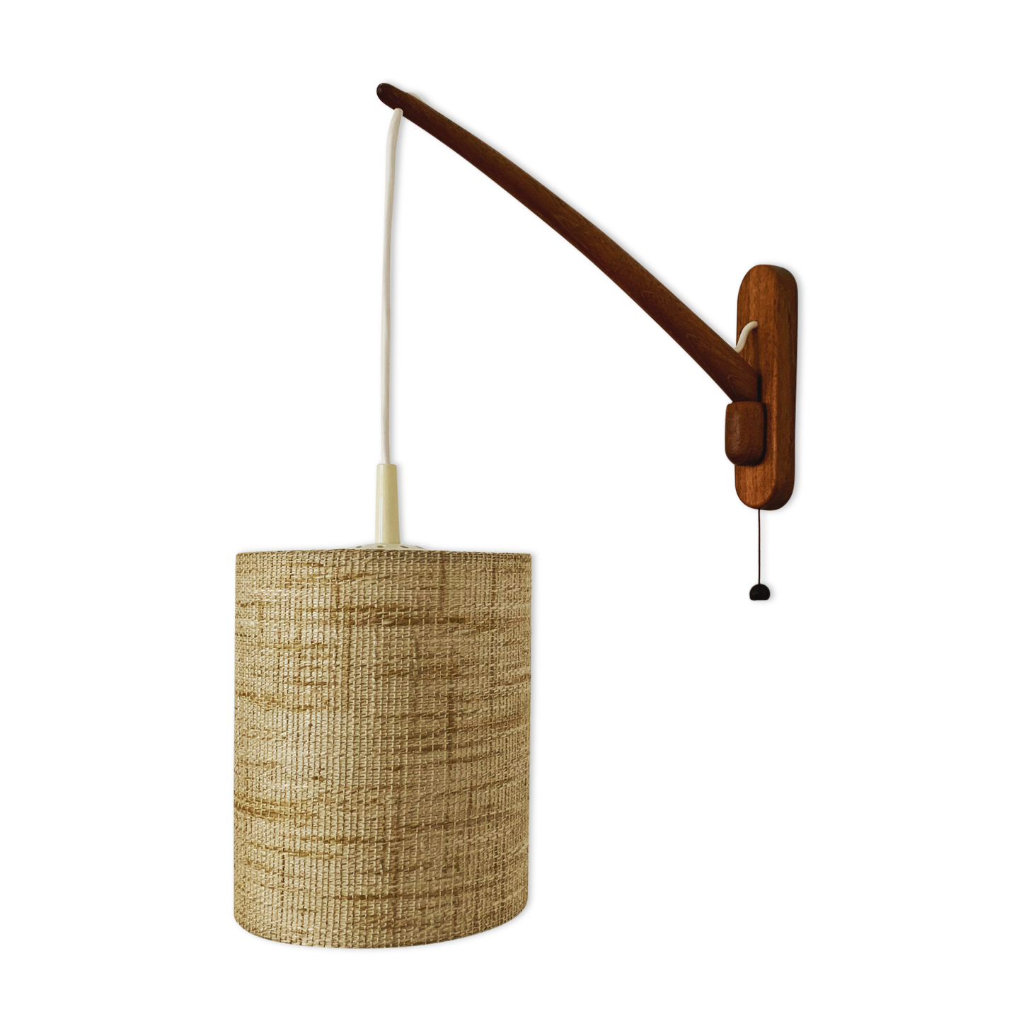 Danish adjustable teak wall lamp