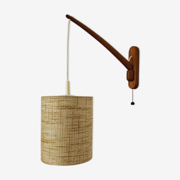 Danish adjustable teak wall lamp