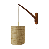 Danish adjustable teak wall lamp