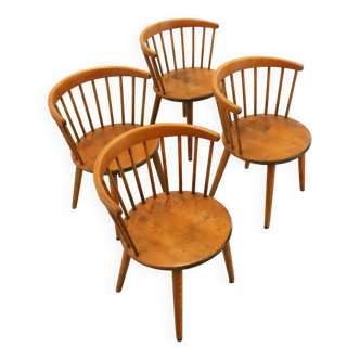 Set of 4 Yngve Ekstrom Bobino designer chairs for Nesto