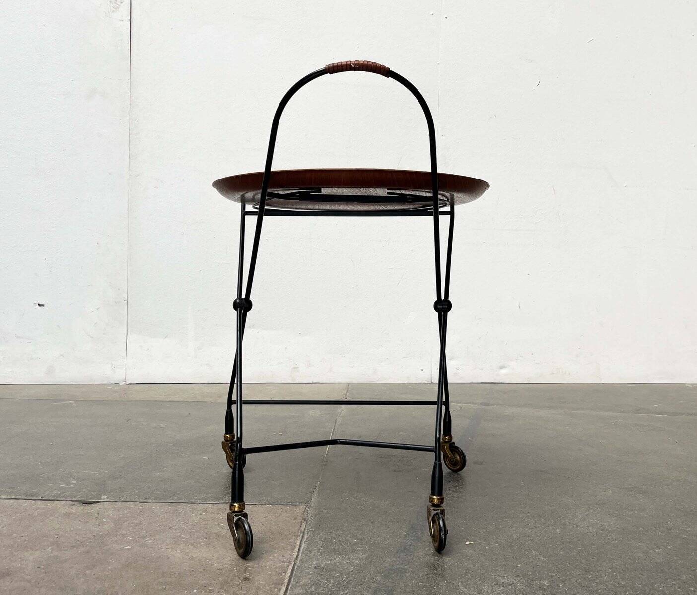 Modern folding teak trolley from the mid-century, Sweden, 1960s