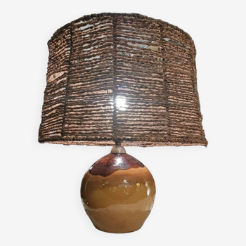 Ceramic lamp and cord lampshade 1950