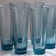 Six Biot glass orange glasses