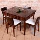 Art Deco Dining Set in Macassar and Leather by Oldřich Liška, Czech, 1920s, Set of 5