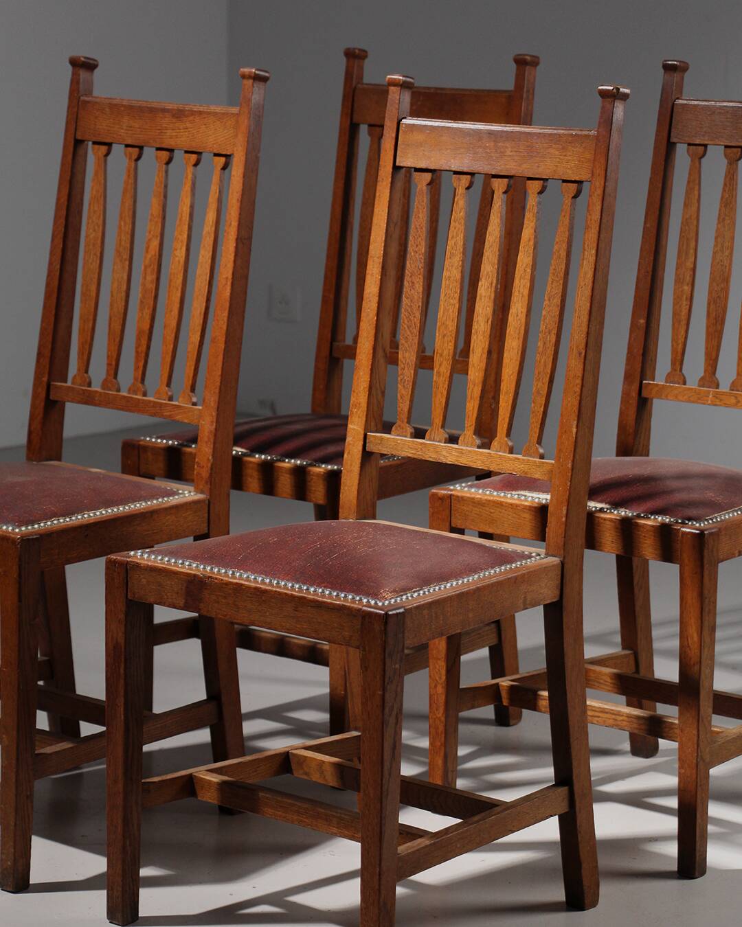 4 Art Deco Oak chairs