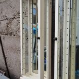 Pair of 2 old small solid wood display cabinets