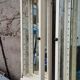 Pair of 2 old small solid wood display cabinets