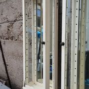Pair of 2 old small solid wood display cabinets