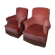 Paire de fauteuils crapaud rose