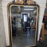 Napoleon III mirror from the 19th century with gold leaf, 190cm H
